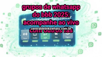 Grupo WhatsApp: Grupos de WhatsApp do BBB 2025: acompanhe ao vivo com outros fãs - Clique para entrar